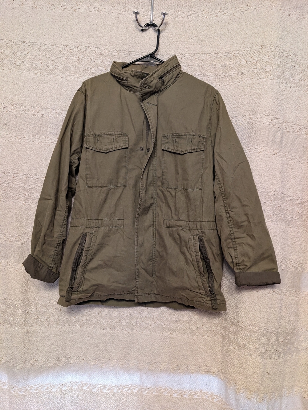 Women's Green Olive Utility Jacket Medium 100% Cotton Twilight Bella Swan